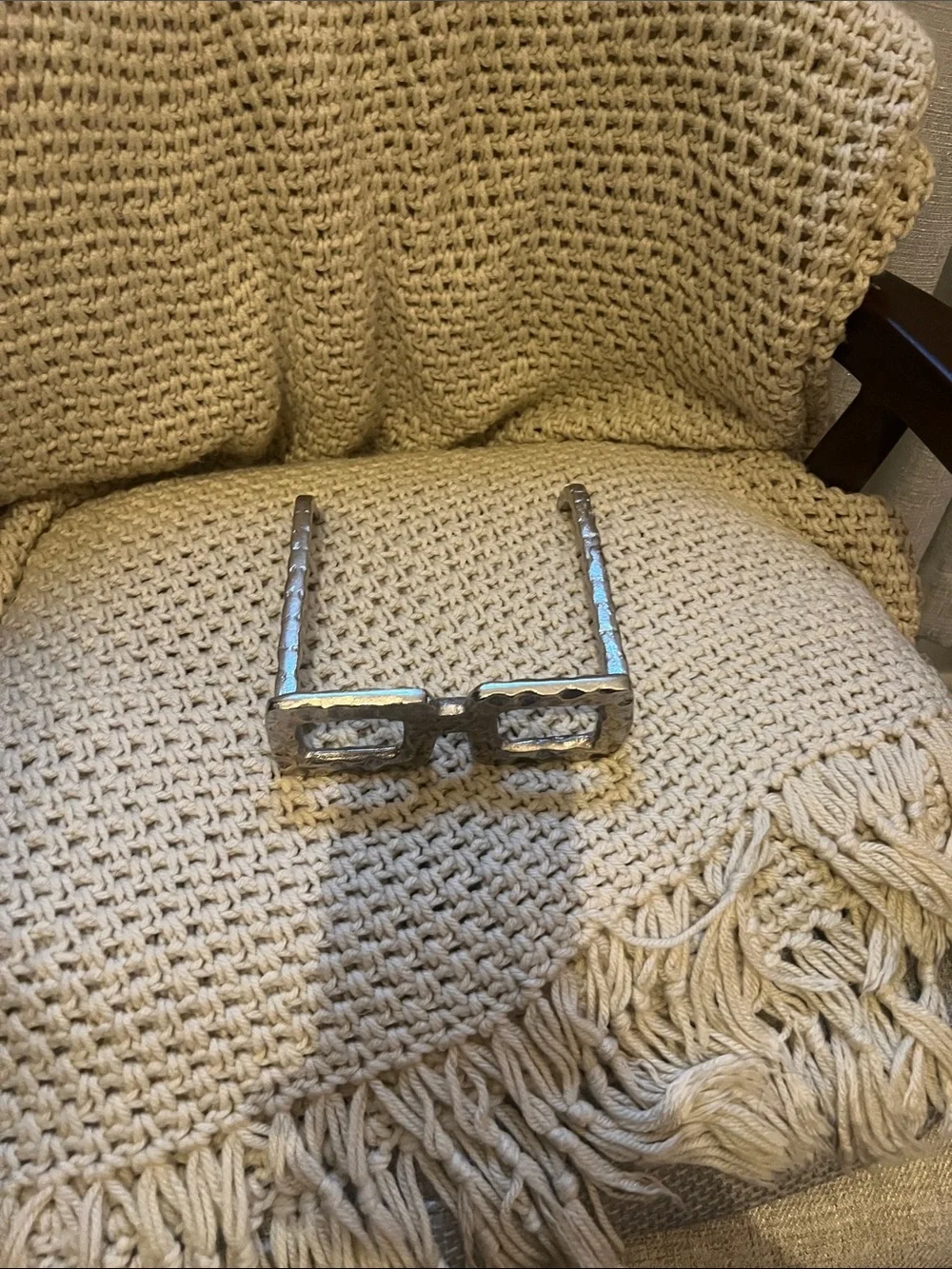 Modern Day Accents Decorative Cast Aluminum Eyeglass Sculpture- Silver